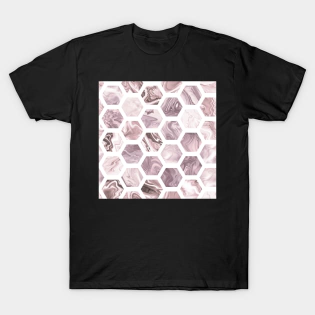 Beige hexagons T-Shirt by krinichnaya